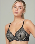 WonderBra EcoPure Soutien-gorge à décollecté plongeant en dentelle avec armature et effet rehaussant