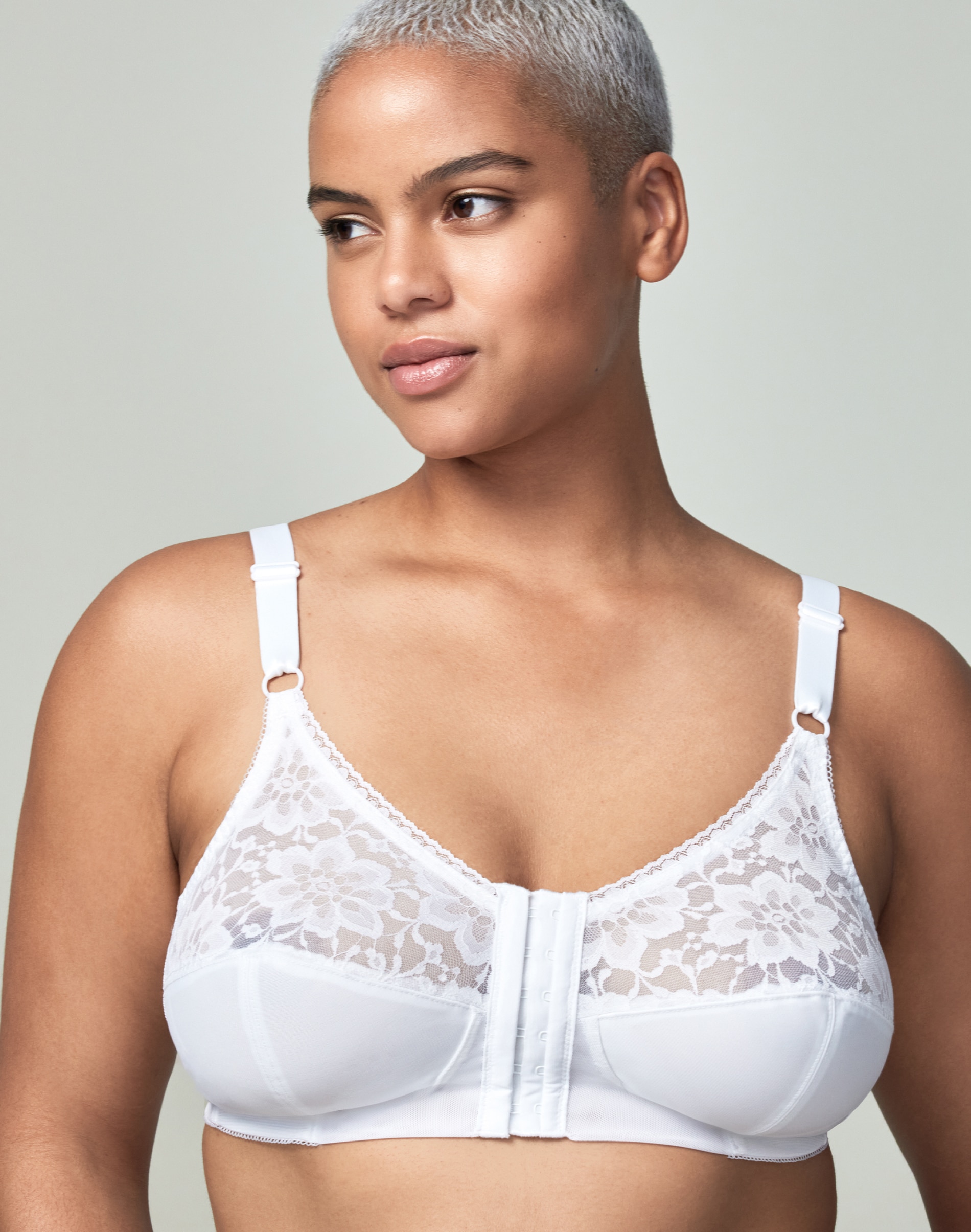 Plus Size Women's Full Coverage Front Closure Bra Wire Free Back
