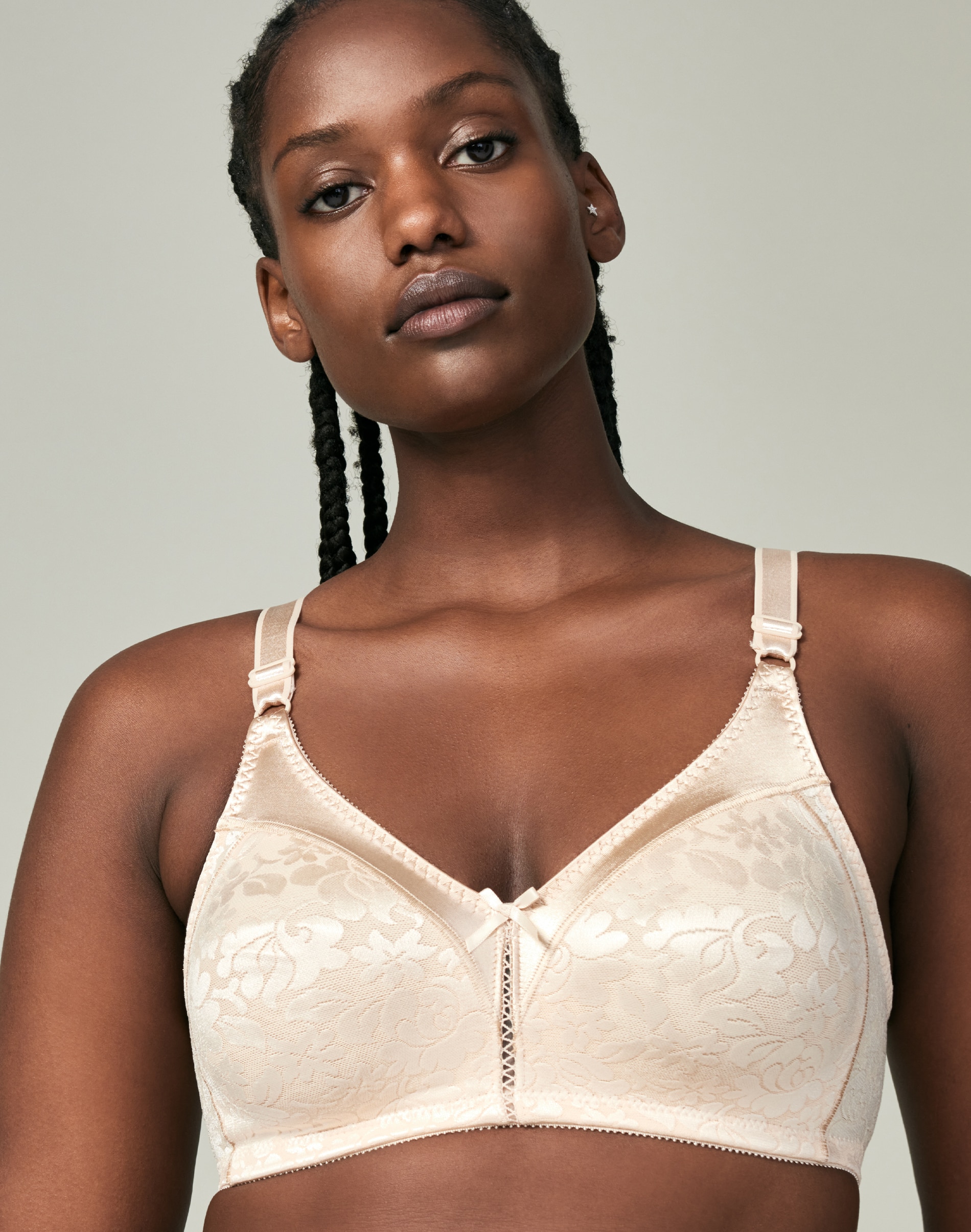 Bali Women's Double Support Lace Wirefree Bra White