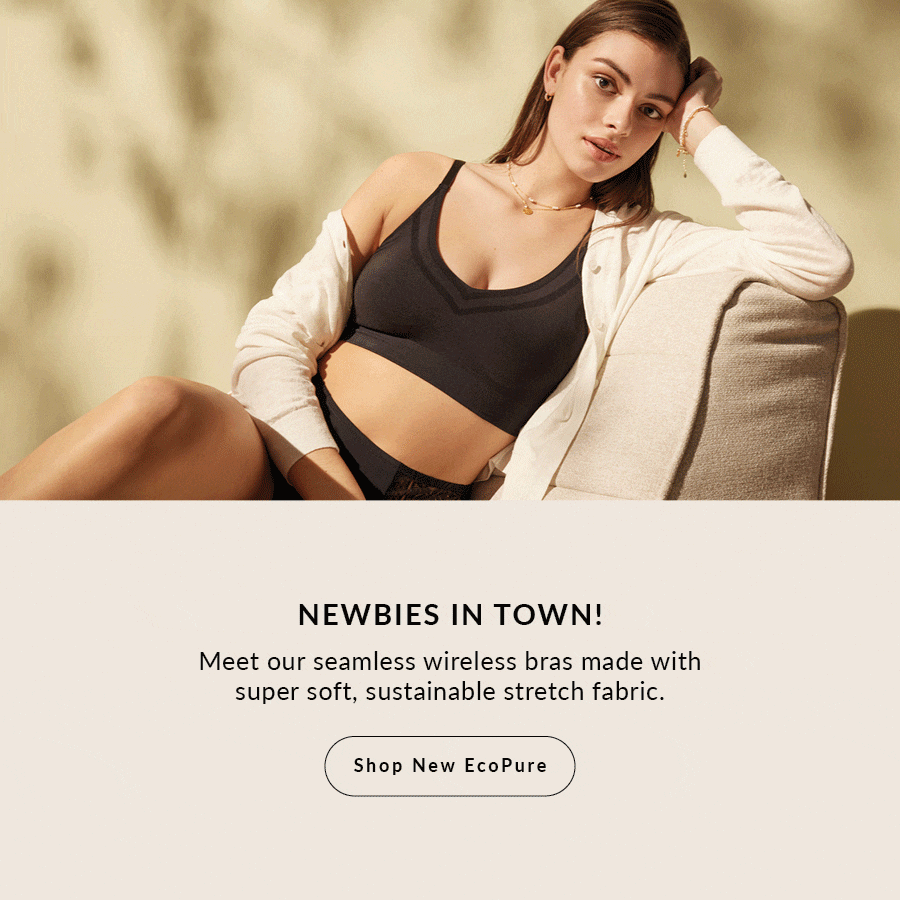 Newbies in town! Meet our seamless wireless bras made with super soft, sustainable stretch fabric. 