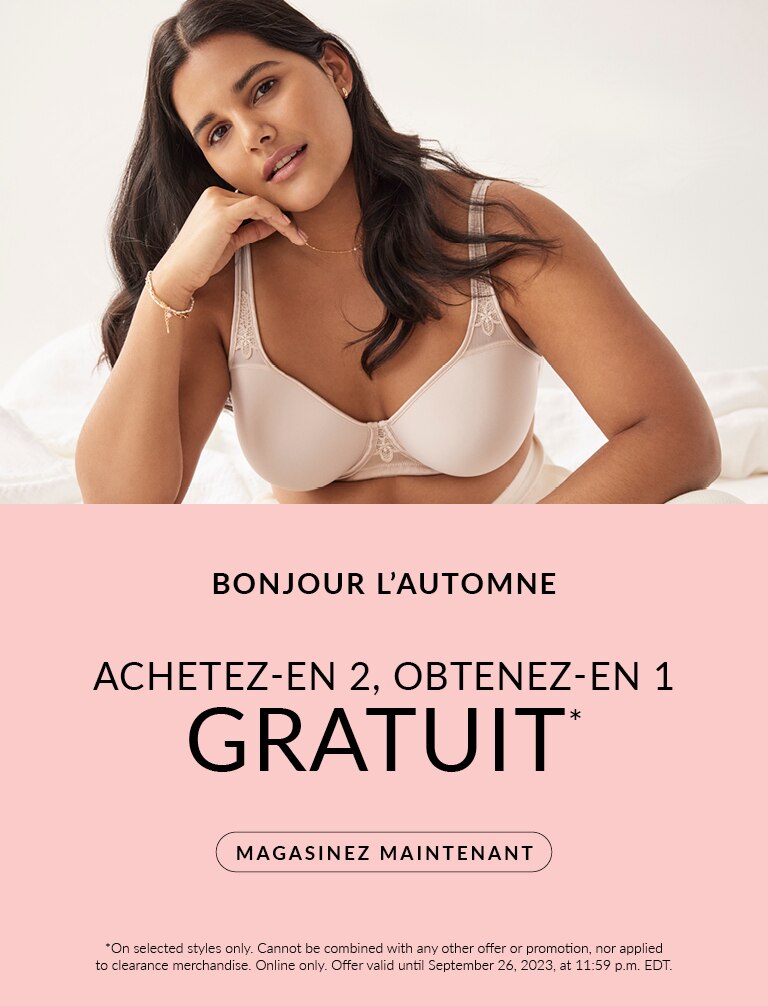 Bonjour l’automne  Achetez-en 2 Obtenez-en 1 gratuit  *Sur certains styles uniquement. Ne peut être combiné avec une autre offre ou promotion, ni utilisé sur les articles en liquidation. En ligne uniquement. Offre valable jusqu’au 24 septembre 2023 à 23 h