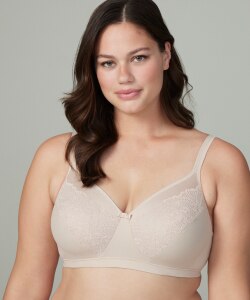 Wonderbra Womens Modern Full Coverage Bra, Almond/Porcelain, 38DD