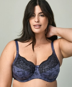 WonderBra Printed Full Support Underwire Lace Top Cup Bra